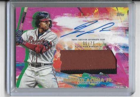 Ronald Acuna Jr Topps Inception Pink Jersey Patch Auto Braves