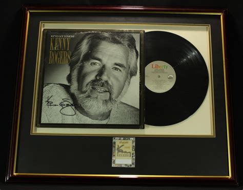 Kenny Rogers Signed 22x26 Custom Framed Display With Lp Record Weve