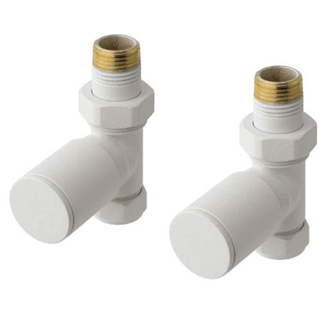 Eastbrook Round Matt White Straight Manual Radiator Valves Radiator