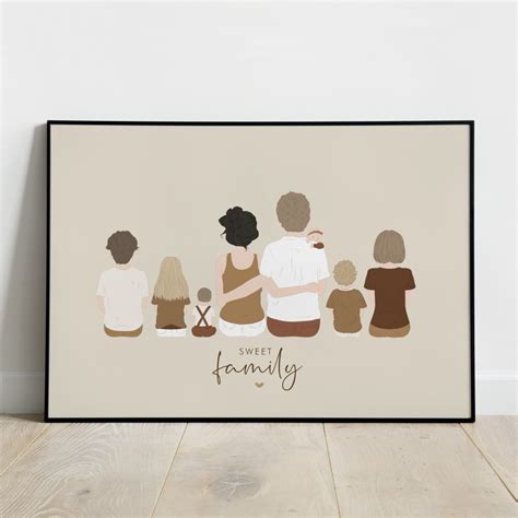 Famille Assise Aplats De Couleurs Creanatif