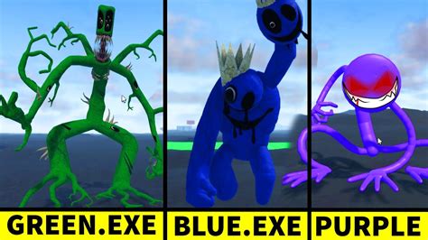 Green Exe Vs Blue Exe Vs Purple Exe En Roblox Rainbow Friends Morphs