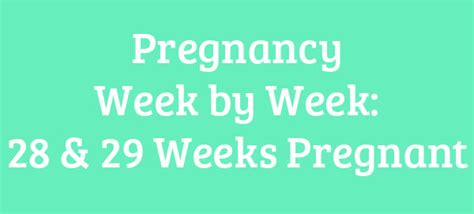 28 & 29 Weeks Pregnant - Advice For Pregnant Moms