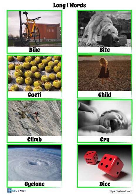 40 free long i words with pictures flashcards esl vault – Artofit