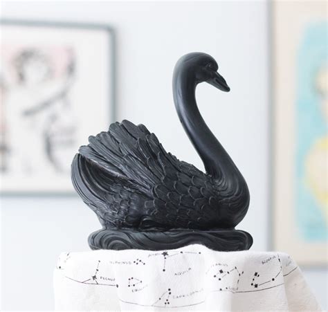 Black Swan Statue Bird Figurine Marble Altar Statue 20cm 8in Etsy