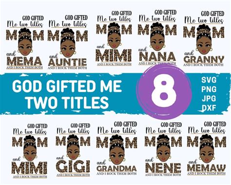 God Ted Me Two Titles Svg Bundle Grandma Png Mom And Mema Etsy