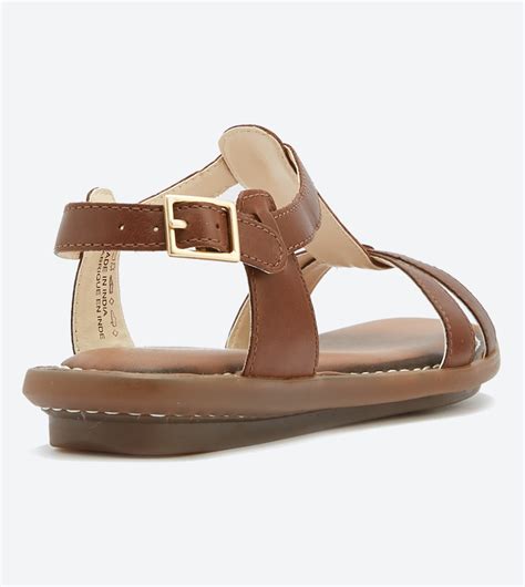 Buy Hush Puppies Olive T Strap Buckle Closure Sandals Brown In Brown