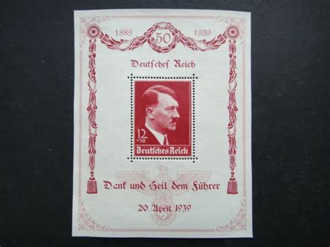 Germany Nazi Stamp Mnh Sheet Adolf Hitler Swastika Eagle Wwii