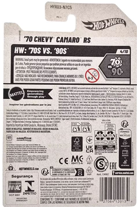 2025 Hot Wheels 70 Chevy Camaro RS Mainline HW 70s Vs 90s