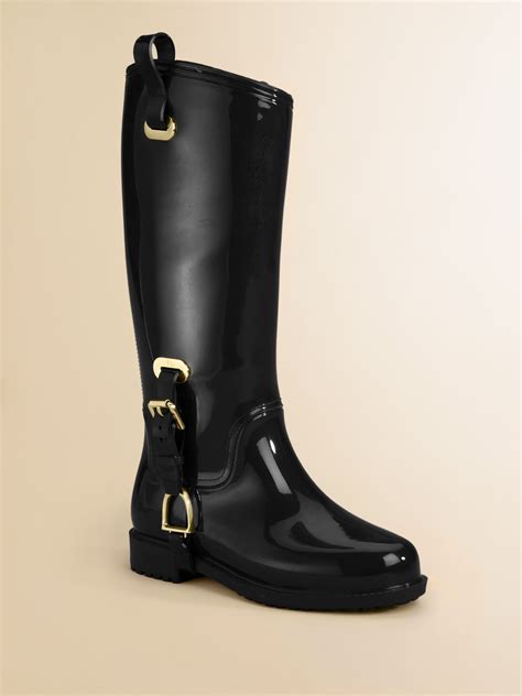 Ralph Lauren Kids Glossy Rainboots In Black Lyst