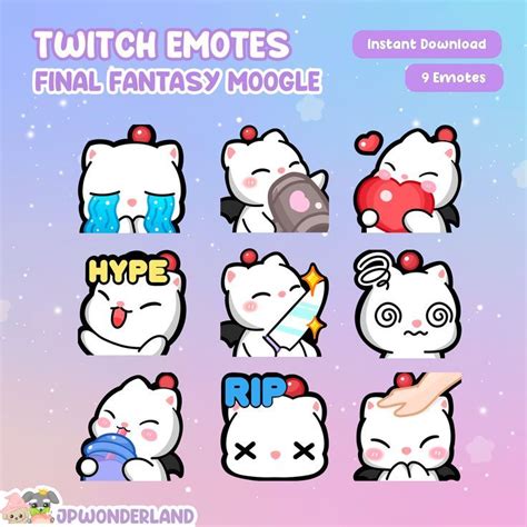 Final Fantasy Moogle Twitch Emotes / Twitch Overlay / Stream Emote ...