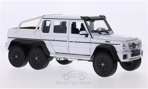 Miniature Mercedes Classe G 124 Welly G 63 Amg 6x6 Blanche Voiture