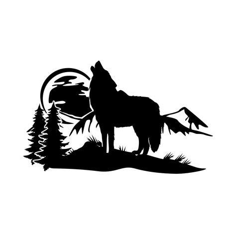 Howling Wolf Svg Mountain Wolf Svg Wolf Scene Svg Wolf Etsy Artofit