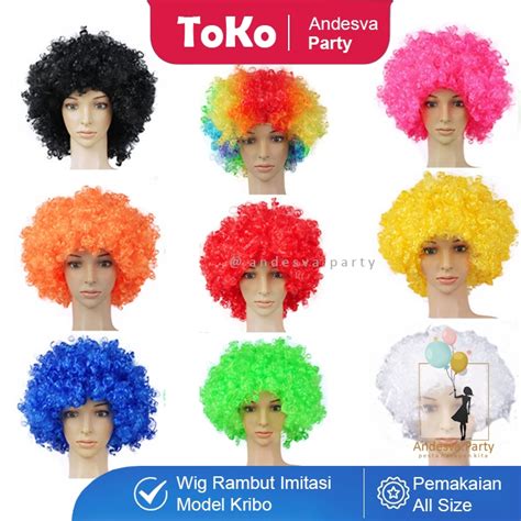 Jual Wig Rambut Palsu Kribo Allsize Wig Badut Wig Costplay Rambut