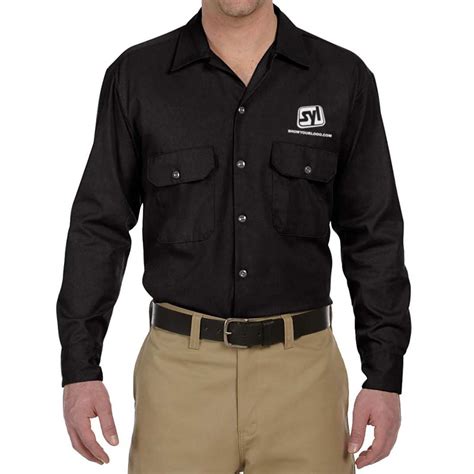 Dickies Mens Long Sleeve Work Shirts With Logo