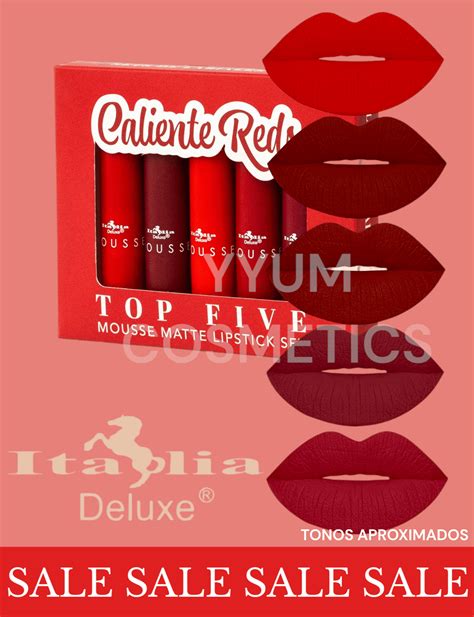 Set Labial Italia Deluxe Kit Tope Five Mousse Mate Labiales Kit Con