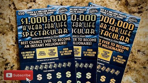 1 000 000 A YEAR FOR LIFE SPECTACULAR Florida Scratch Offs YouTube