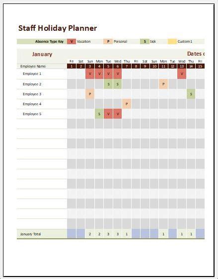 Holiday Schedule Template