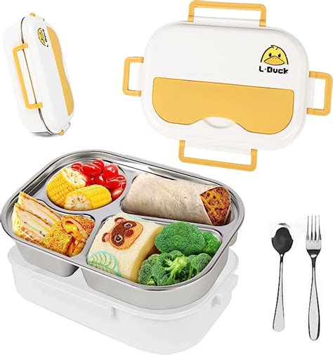 Caja De Almuerzo Charolas Bento Lonchera Ni O Ml Fiambreras Con