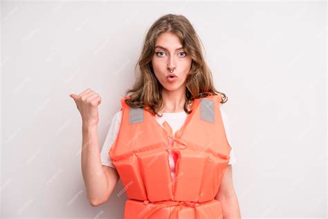 Premium Photo Teenager Girl Life Jacket And Boat Concept