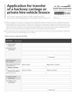 Fillable Online Licensed Vehicle Transfer Application Form Fax Email