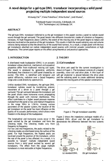 Aes E Library A Novel Design For A Gel Type Dml Transducer