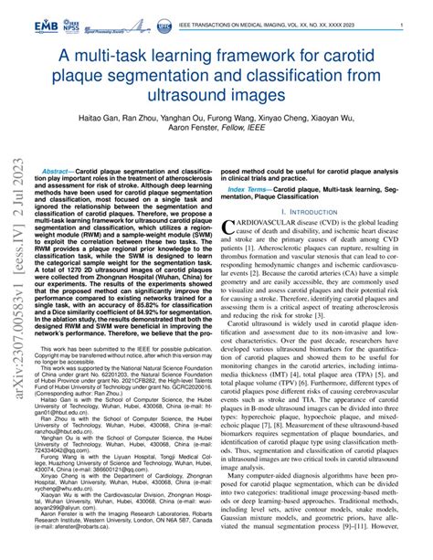 A Multi Task Learning Framework For Carotid Plaque Segmentation And