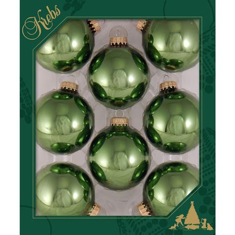 Christmas By Krebs 8ct Jungle Green Shiny Glass Christmas Ball Ornaments 25 67mm Michaels