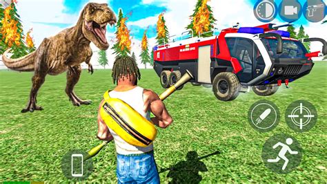 Fire Truck Rescue Driving At Jurassic Park Indian Bikes Driving Game