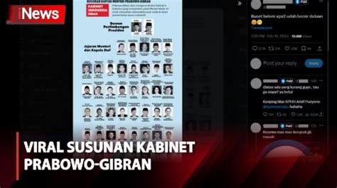 Viral Susunan Kabinet Prabowo Gibran Ini Klarifikasi Tkn