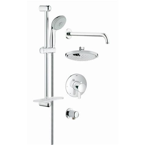 GROHE GrohFlex Chrome 1 Spray Rain Shower Head And Handheld Shower