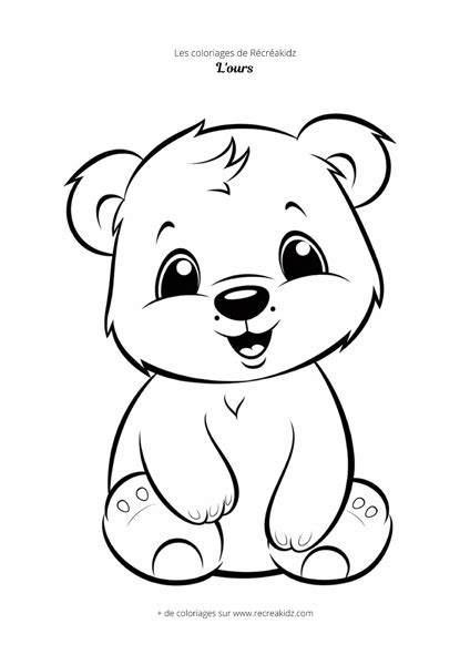 Coloriage Ours à Imprimer Pdf Dessin Dours à Colorier Gratuit