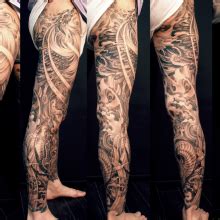 Asian Black And Grey Archives Chronic Ink Leg Sleeve Tattoo Leg