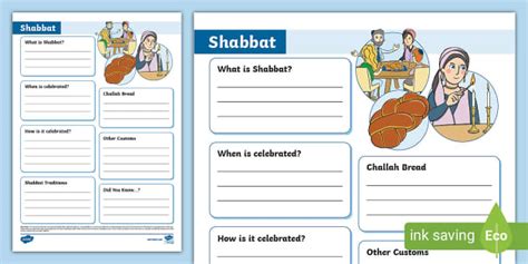 Shabbat Fact File Template Profesor Hizo Twinkl