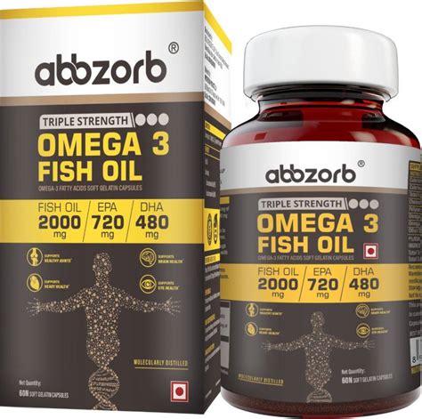 Abbzorb Omega 3 Fish Oil Triple Strength 2000mg 720mg Epa And 480mg Dha