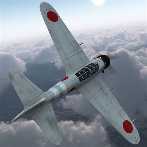 Mitsubishi A6m Zero Rigged 3d X Wwii Fighter Planes Wwii Airplane