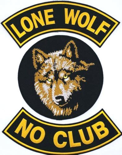 LONE WOLF NO CLUB MOTORCYCLE BIKER VEST LOT OF 3 PATCHES EBay