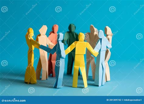 A Group Of Paper People Coming Together Community And Friendship