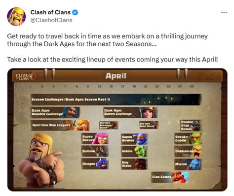 Clash Of Clans April 2023 List Of Weekly Events Challenges And