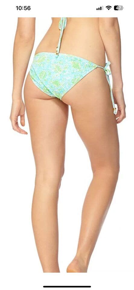 Lilly Pulitzer Spa Blue Get Crackin Sandy String Swimsuit Bikini Size Small Ebay