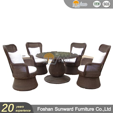 Modern Chinese Retro Restaurant Rattan Wicker Weaving Garden Patio