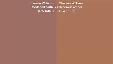 Sherwin Williams Reddened Earth Vs Decorous Amber Side By Side Comparison