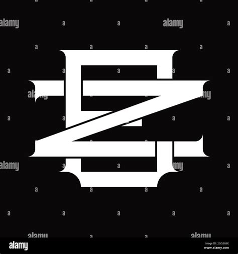 ZE Logo Monogram With Vintage Overlapping Linked Style On White Design