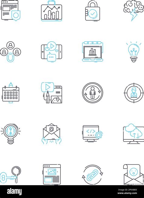 Electronic Branding Linear Icons Set Digital Branding Identity