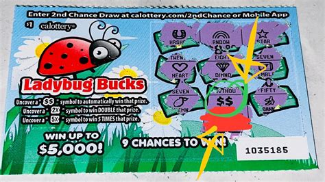 Another Shot Of The Ladybug Bucks California Lottery Scratchers