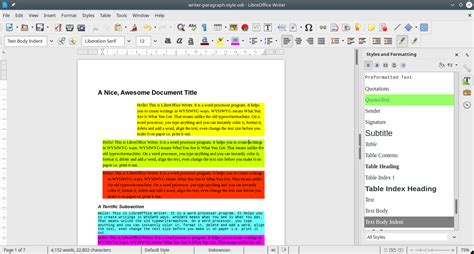 LibreOffice Writer: Using Paragraph Styles