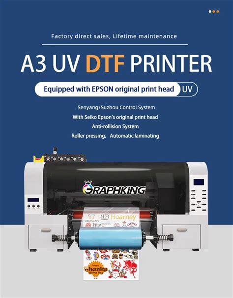 2023 New A3 Uv Dtf Sticker Printer Direct To Ab Film With Lamination