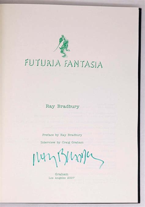 Futuria Fantasia Ray Bradbury St Edition Signed Rare First