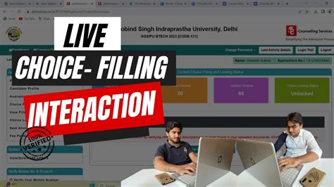 How To Do Choice Filling Step By Step Process Live Choice Filling