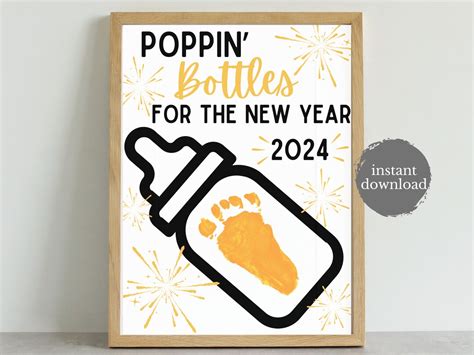 New Years Footprint Craft For Baby Toddlers Handprint Craft Infant New