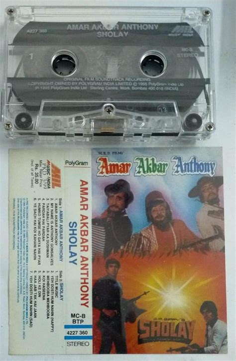 Amar Akbar Antony Sholay Hindi Audio Cassette Audio Cassettes Hindi